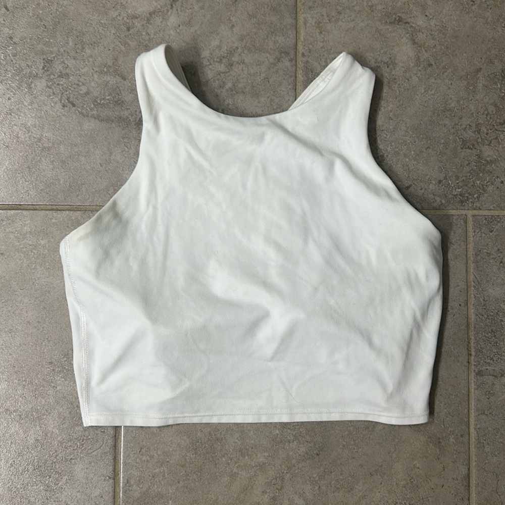 White athleta bra crop top
